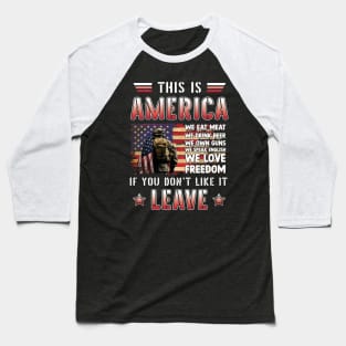 Us Veteran Patriotic American Flag Baseball T-Shirt